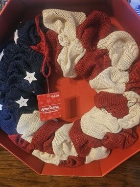 (2) 4th Of July NEW! Lovely Americana Patriotic Red, White & Blue- 2 Wreathes